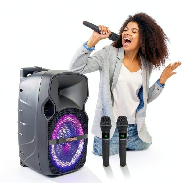 5Core 400W Bluetooth PA Speaker System Wireless Mics DJ-8