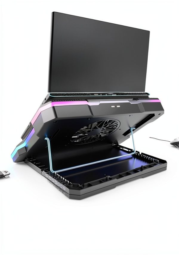 Gaming Laptop Cooling Pad RGB Lighting Ergonomic Stand-3