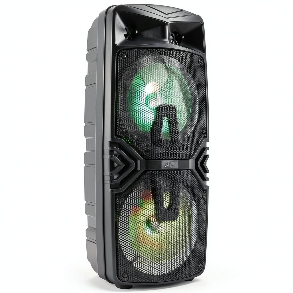 iLive ISB310B Wireless Tailgate Speaker displaying LED lights and portable design