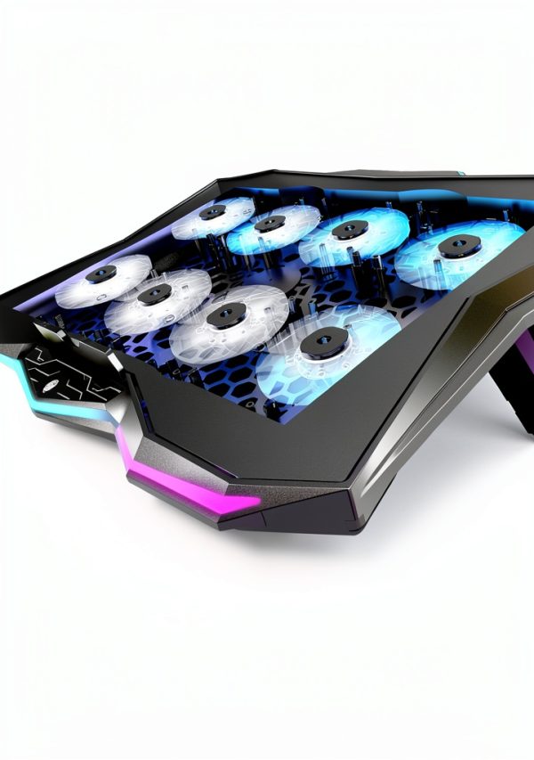 AA3 Gaming Laptop Cooler 8 Fans RGB Lights USB Ports-1