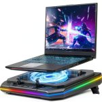 RGB Laptop Cooling Pad with Turbo Fan and Height Adjustment-0