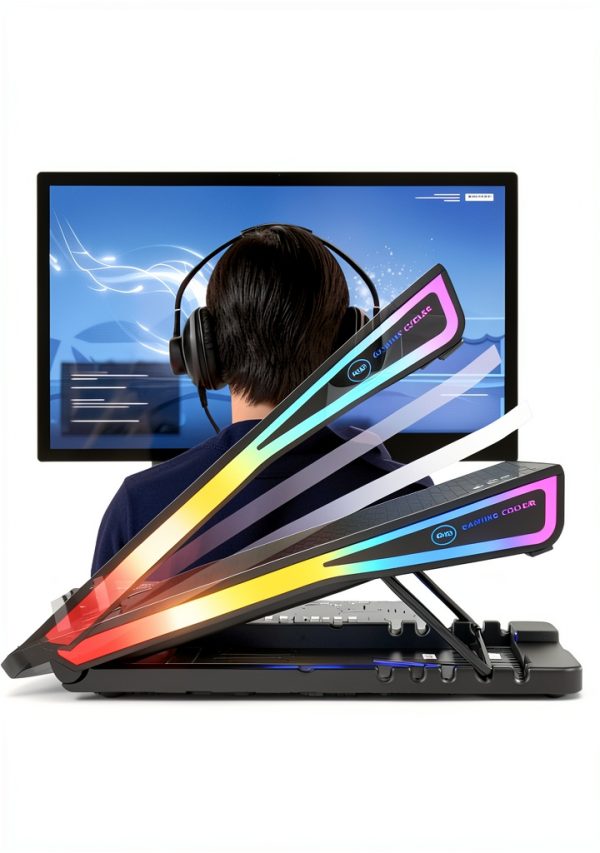 AA3 Gaming Laptop Cooler 8 Fans RGB Lights USB Ports-6