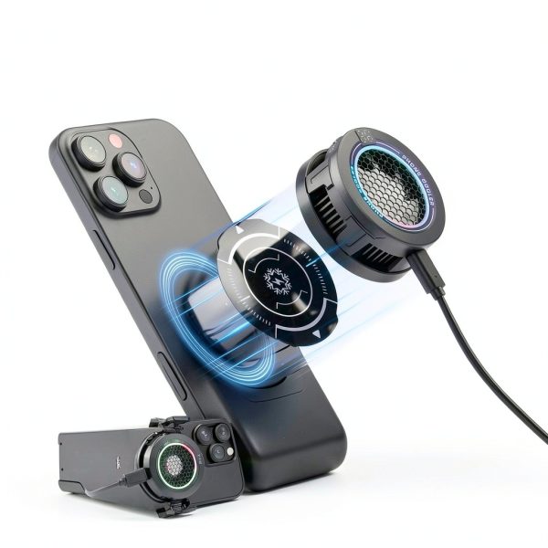 Neewer Magnetic Phone Cooler Low Noise USB Fan RGB Light-2