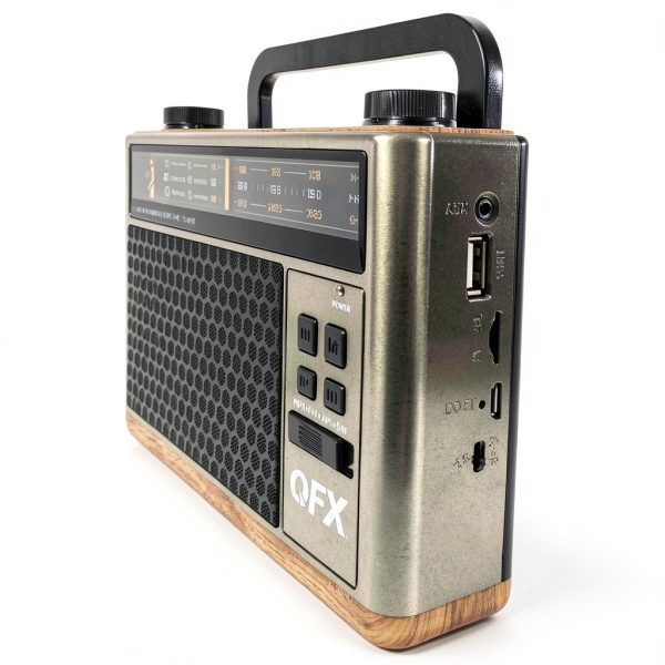 QFX Retro 1937 AM FM Shortwave Radio Bluetooth Flashlight-2