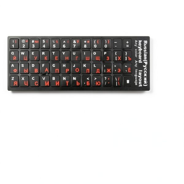 Russian Keyboard Stickers PVC Material Black White Red-1