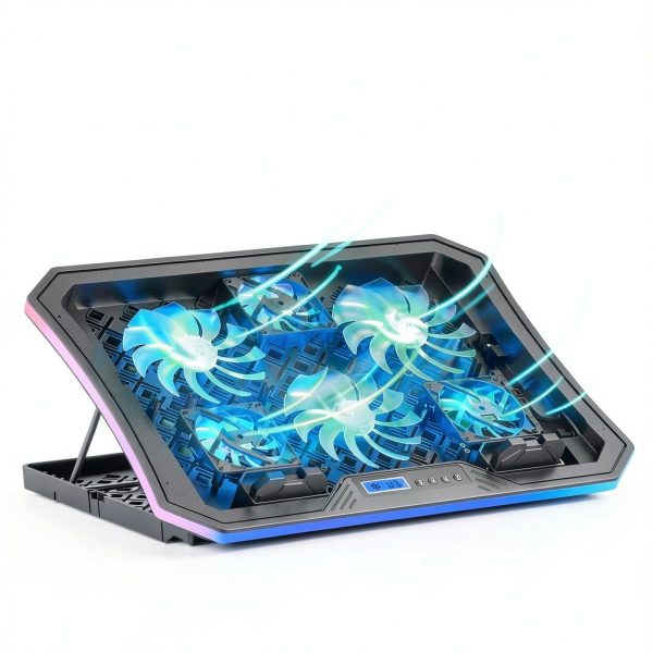 Pavo Laptop Cooling Pad Gaming Six Fans LED Light-1